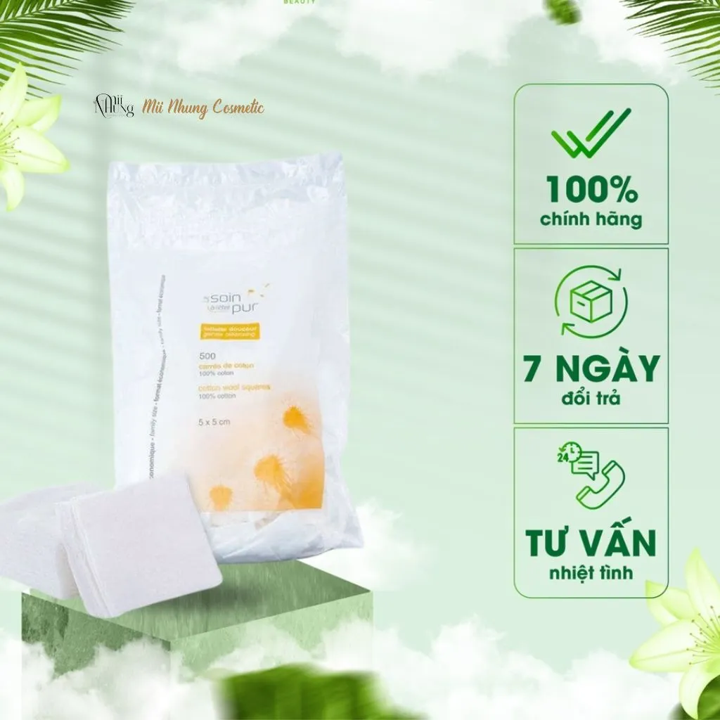 Bông Tẩy Trang Pháp Tetra Medical Le Soin Laretat Pur 500 Miếng