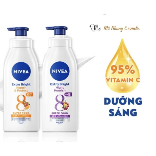 Combo Sữa Dưỡng Thể Nivea Dưỡng Sáng Da Ngày & Đêm