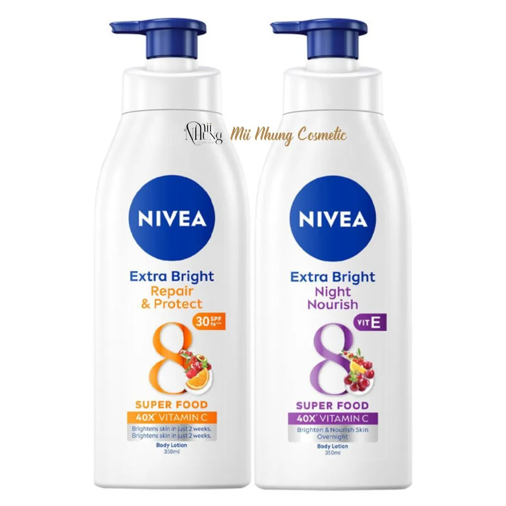 Combo Sữa Dưỡng Thể Nivea Dưỡng Sáng Da Ngày & Đêm